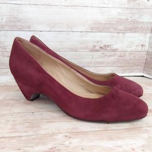 Eileen Fisher burgundy suede pumps